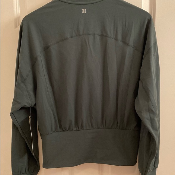 Sweaty Betty Super Soft Zip Up Bomber - NWT - Medium - Trek Green - Picture 11 of 13